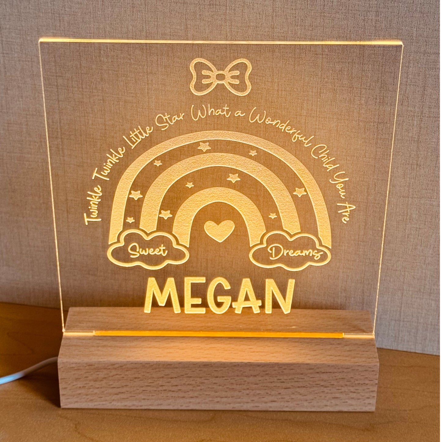 Personalized "Twinkle Twinkle Little Star" Rainbow LED Light Box – Sweet Dreams for Your Little One