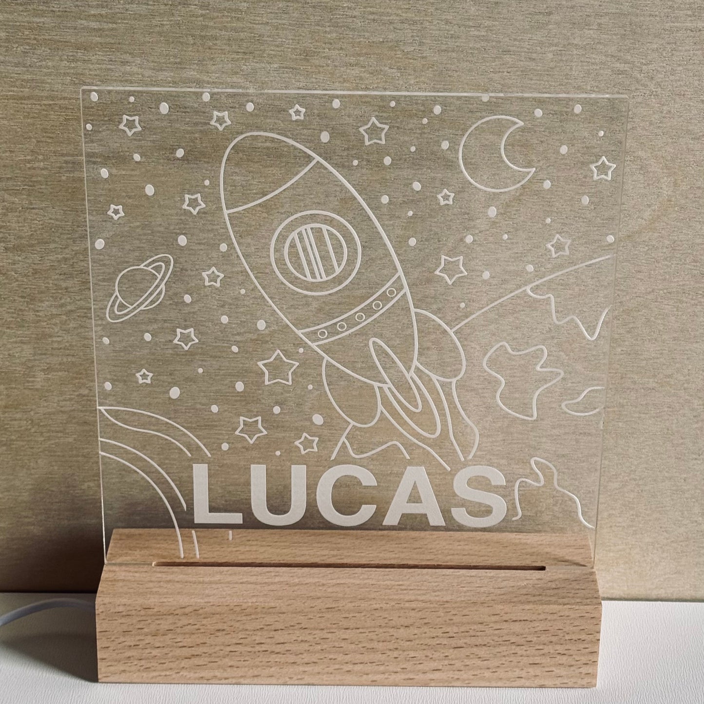 Personalized Space-Themed LED Acrylic Light Box – Explore the Stars
