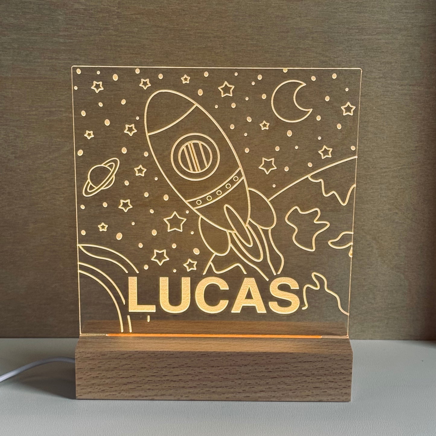 Personalized Space-Themed LED Acrylic Light Box – Explore the Stars