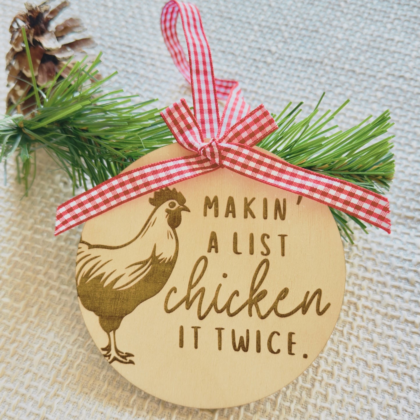Chicken It Twice Ornament