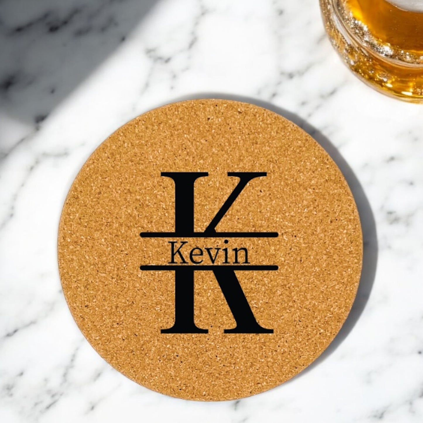 Name Inside Initial Coaster Collection – 4 Pieces, Multiple Materials