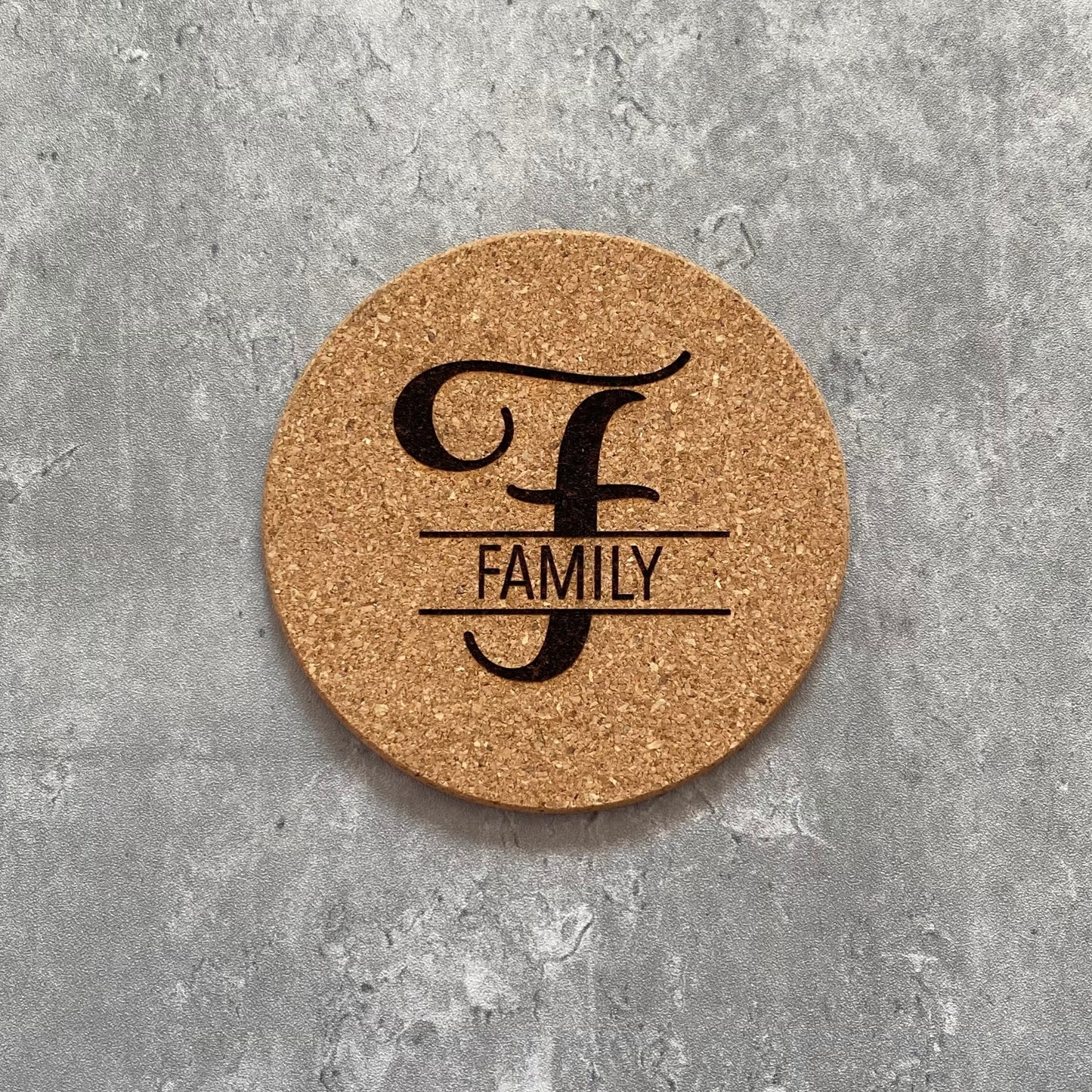 Custom Monogram Coaster Collection – 4 Pieces, Multiple Materials