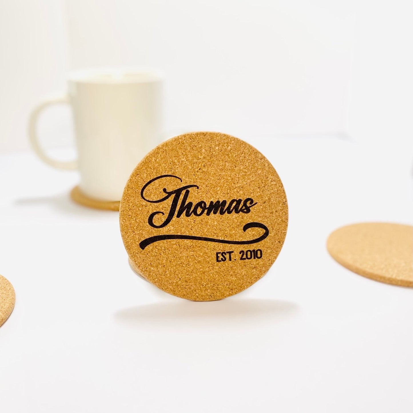 Heritage Curve Coaster Collection – 4 Pieces, Multiple Materials