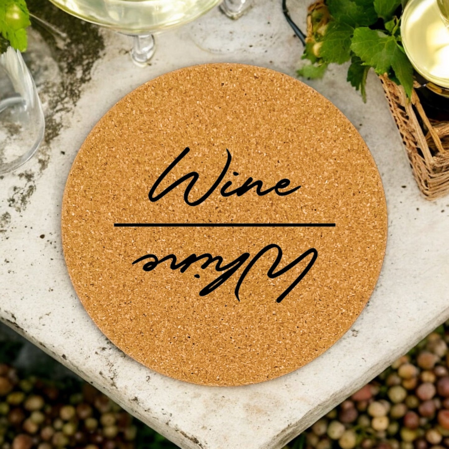 Dual Perspective Wine/Whine Coaster Collection – 4 Pieces, Multiple Materials