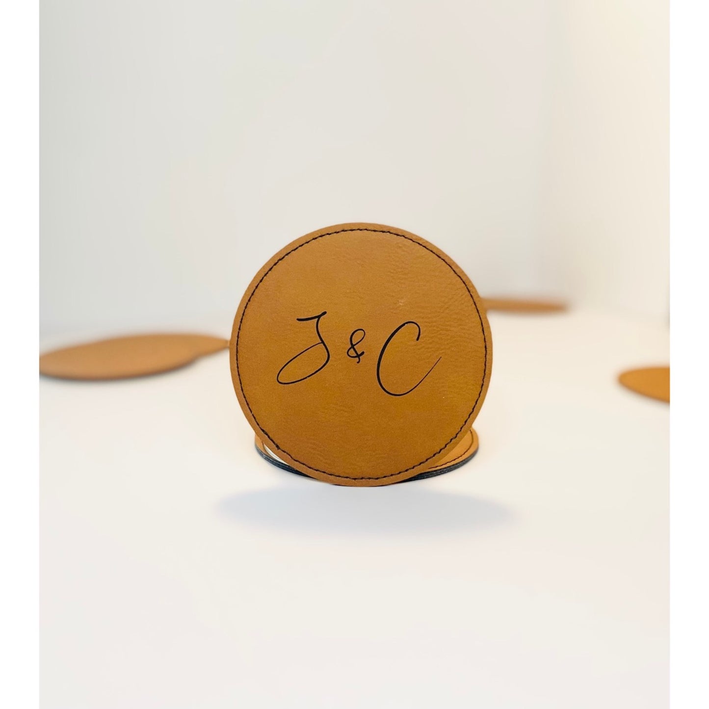 Duet Monogram Coaster Collection – 4 Pieces, Multiple Materials