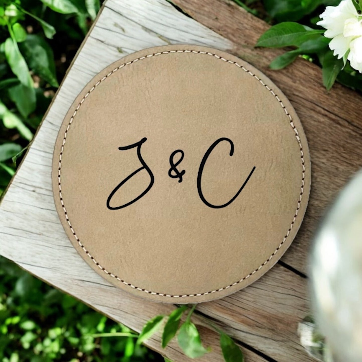 Duet Monogram Coaster Collection – 4 Pieces, Multiple Materials