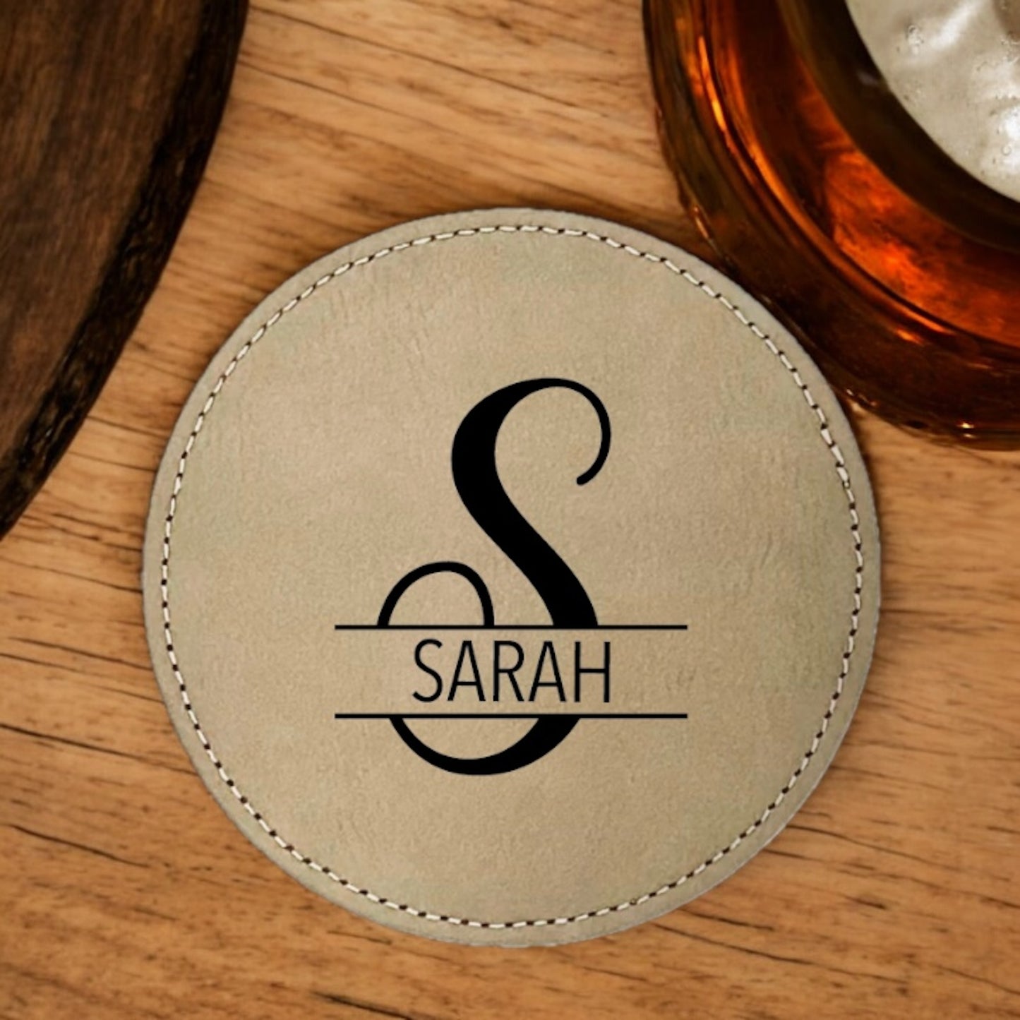 Custom Monogram Coaster Collection – 4 Pieces, Multiple Materials
