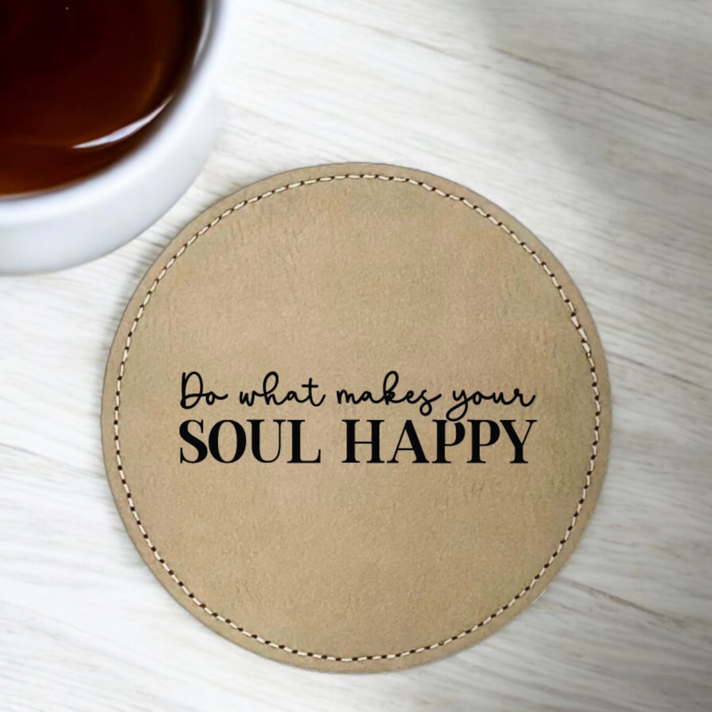 Happy Soul Coaster Collection – 4 Pieces, Multiple Materials
