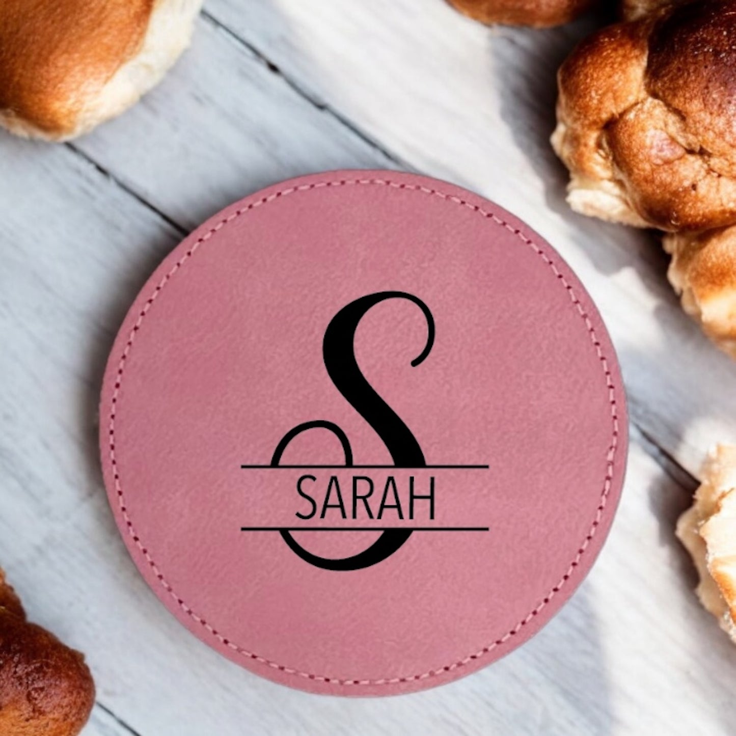 Custom Monogram Coaster Collection – 4 Pieces, Multiple Materials
