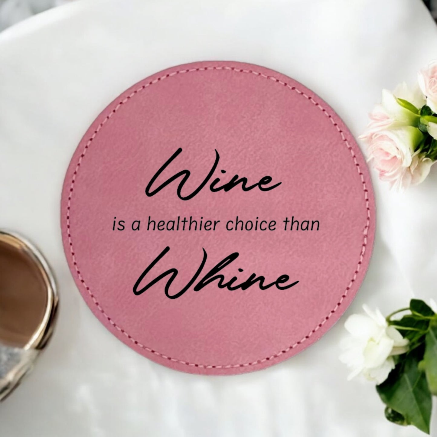 Healthier Choice Wine Coaster Collection – 4 Pieces, Multiple Material