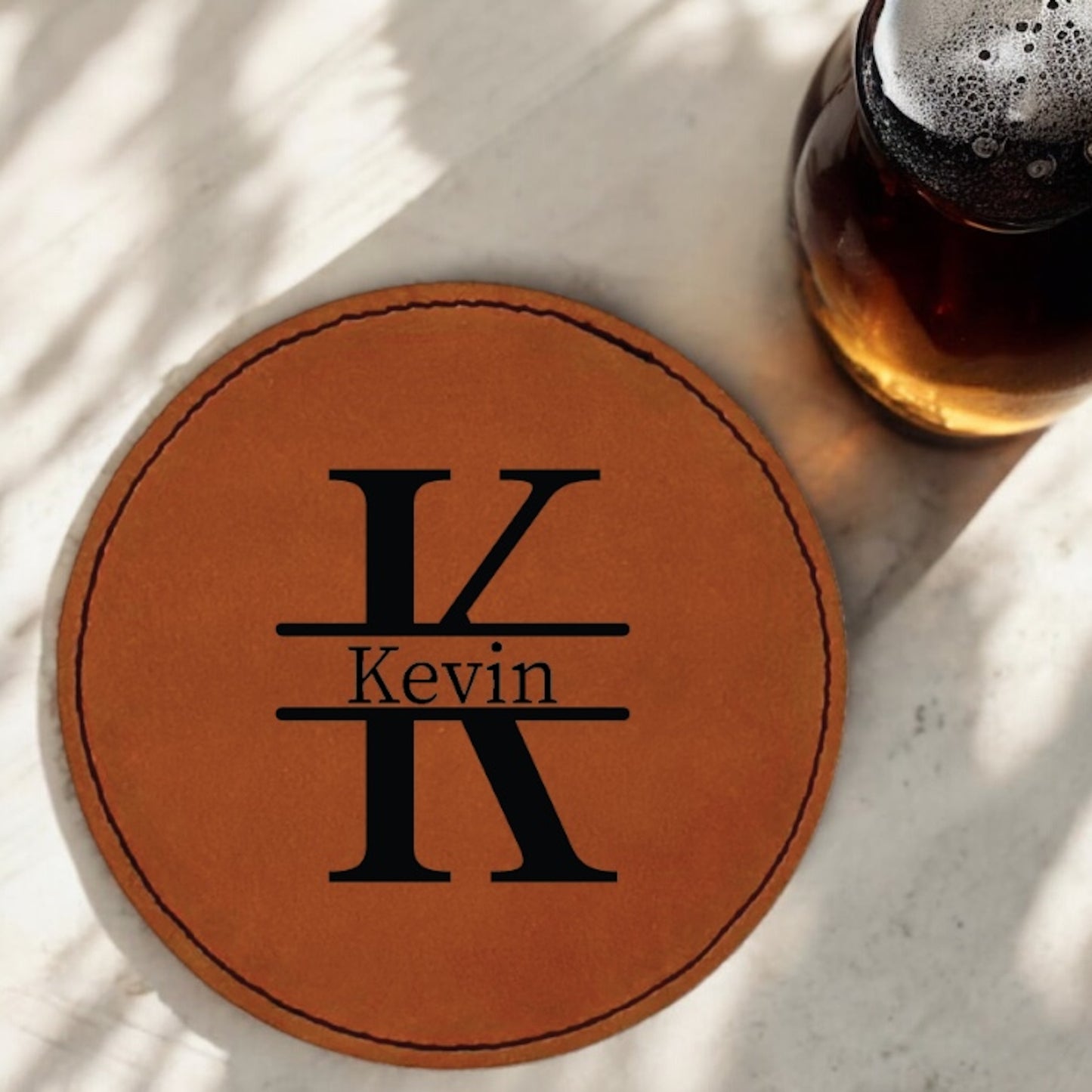 Name Inside Initial Coaster Collection – 4 Pieces, Multiple Materials