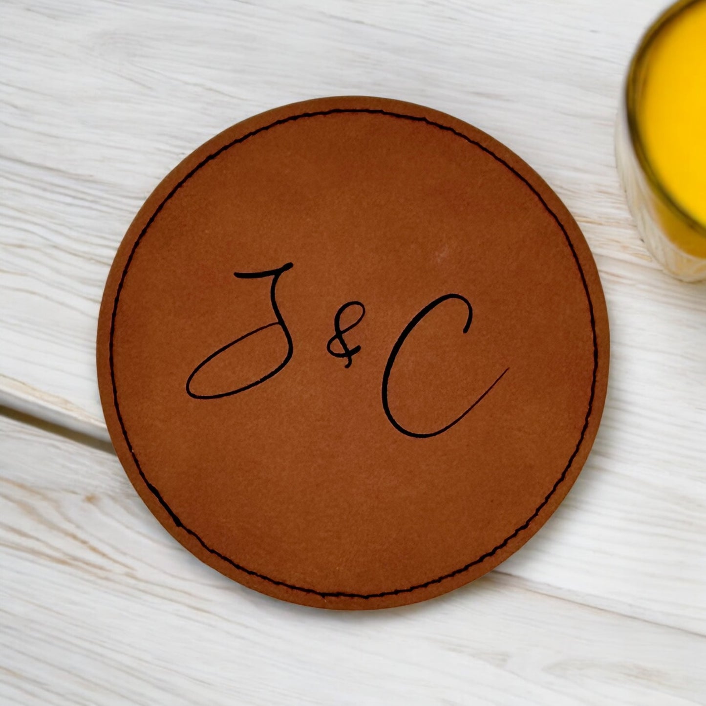 Duet Monogram Coaster Collection – 4 Pieces, Multiple Materials
