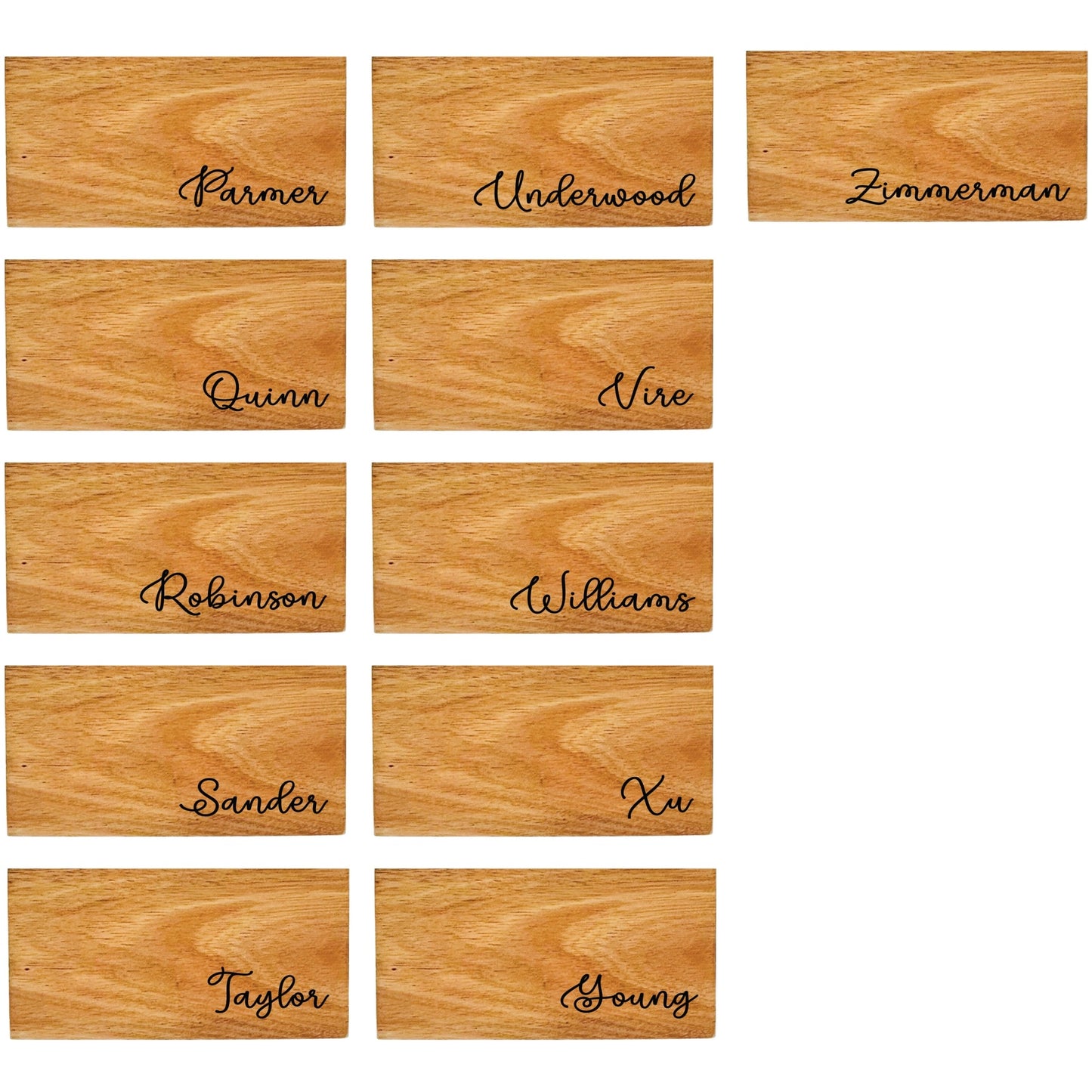 Family Name Marble & Wood Coaster Collection – 4 Pieces with Holder