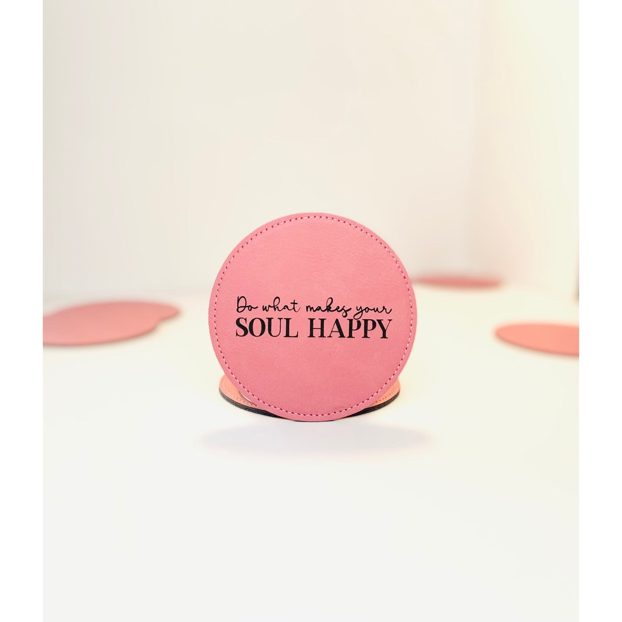 Happy Soul Coaster Collection – 4 Pieces, Multiple Materials