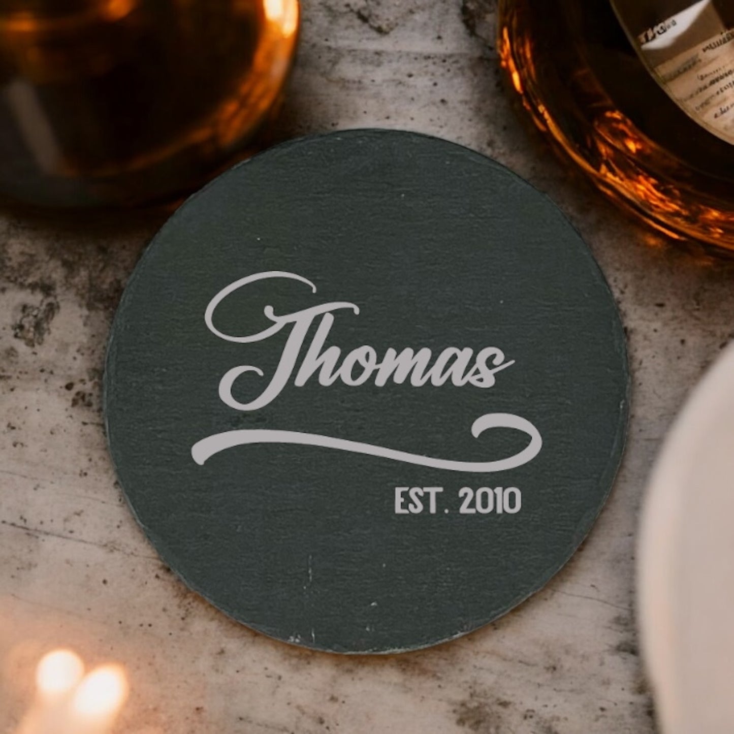 Heritage Curve Coaster Collection – 4 Pieces, Multiple Materials