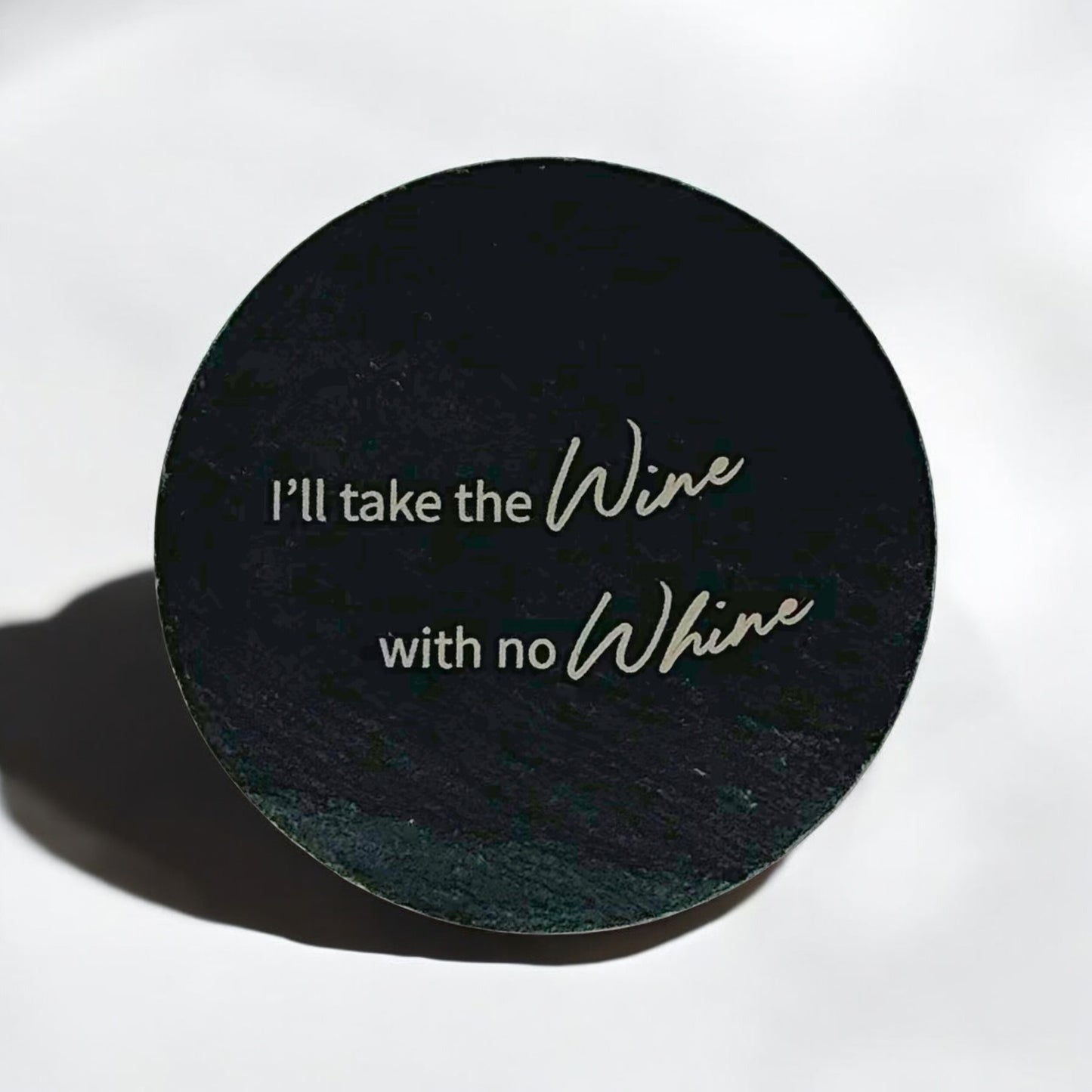 Wine Without Whine Coaster Collection – 4 Pieces, Multiple Materials