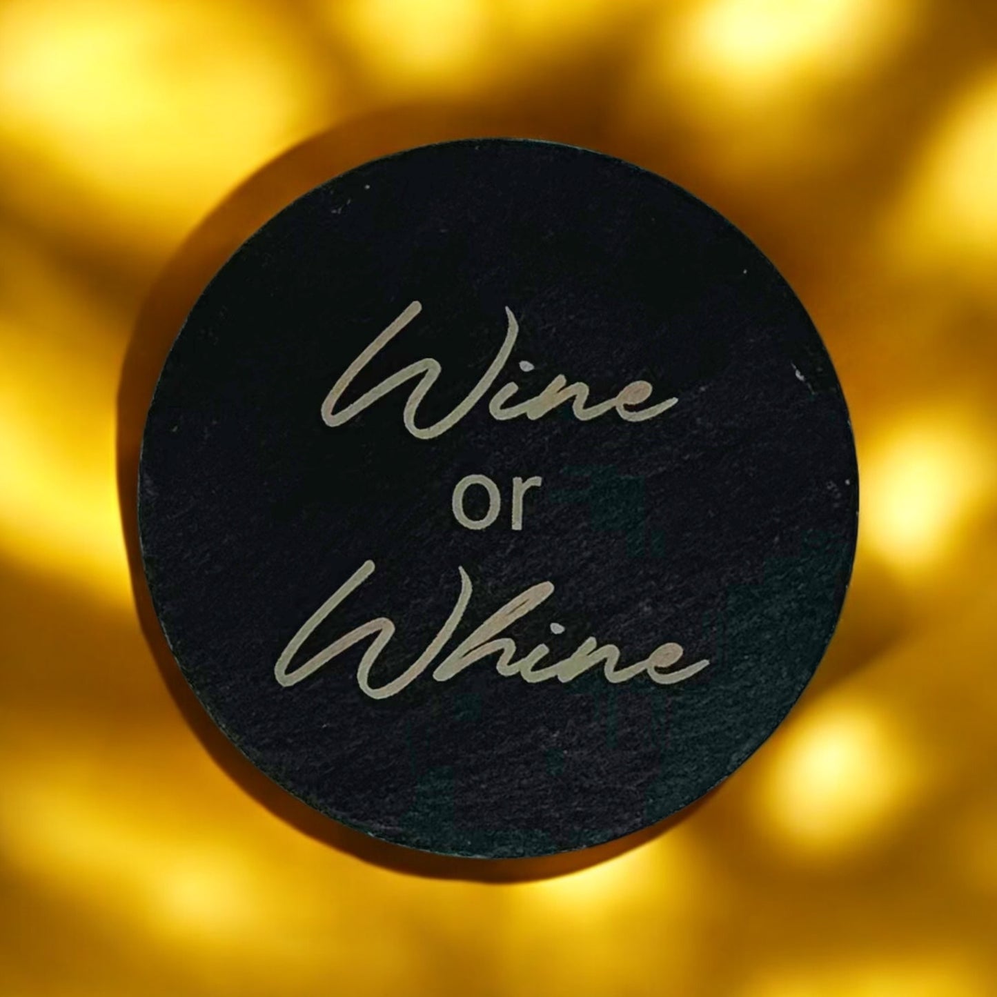 Wine or Whine Coaster Collection – 4 Pieces, Multiple Materials