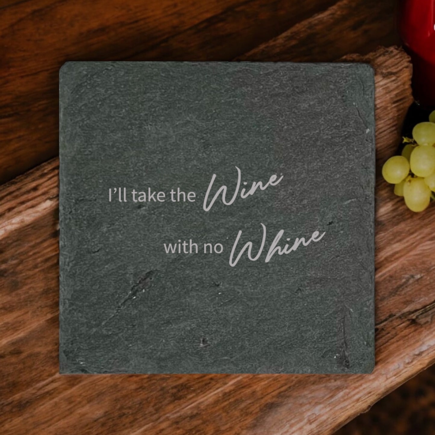Wine Without Whine Coaster Collection – 4 Pieces, Multiple Materials