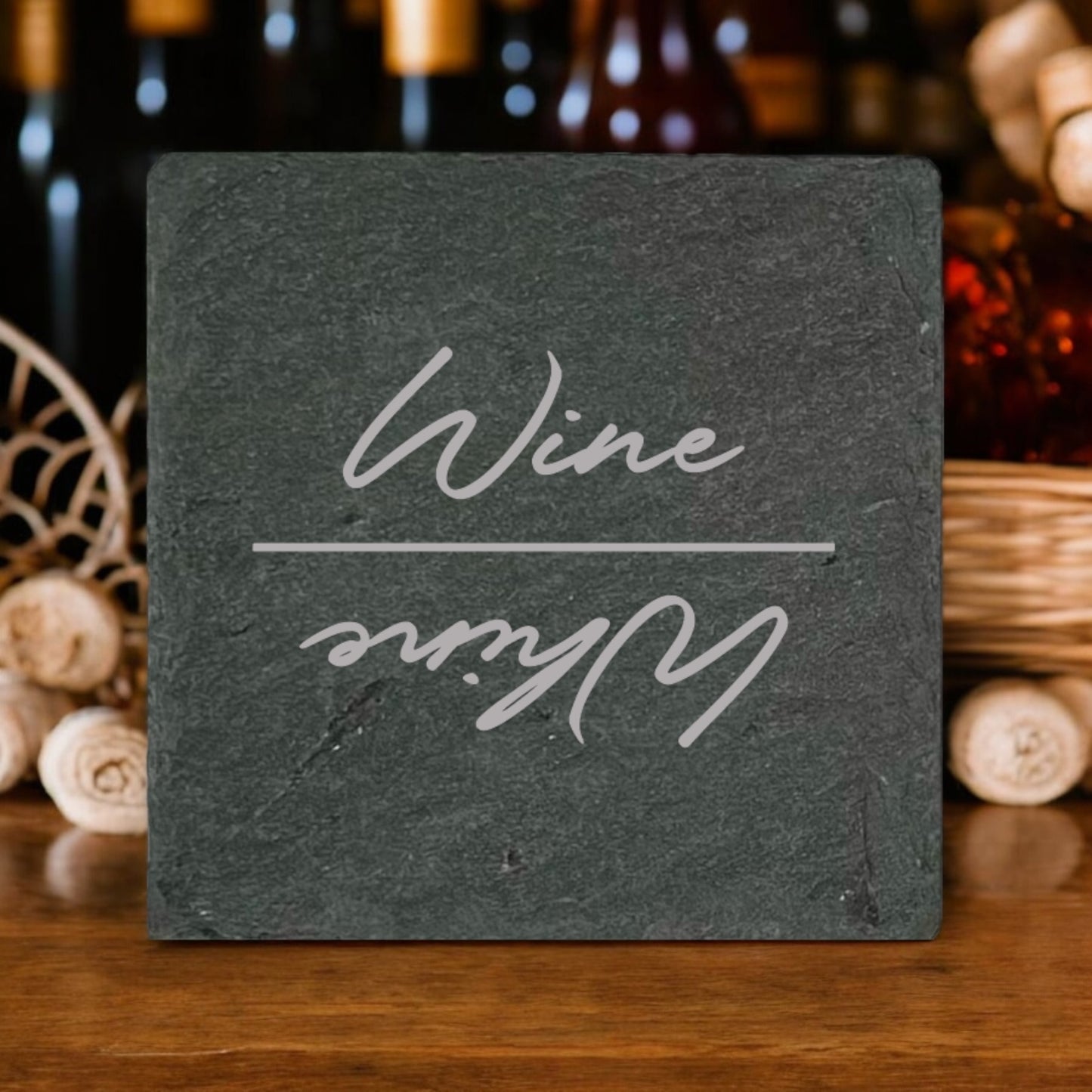 Dual Perspective Wine/Whine Coaster Collection – 4 Pieces, Multiple Materials