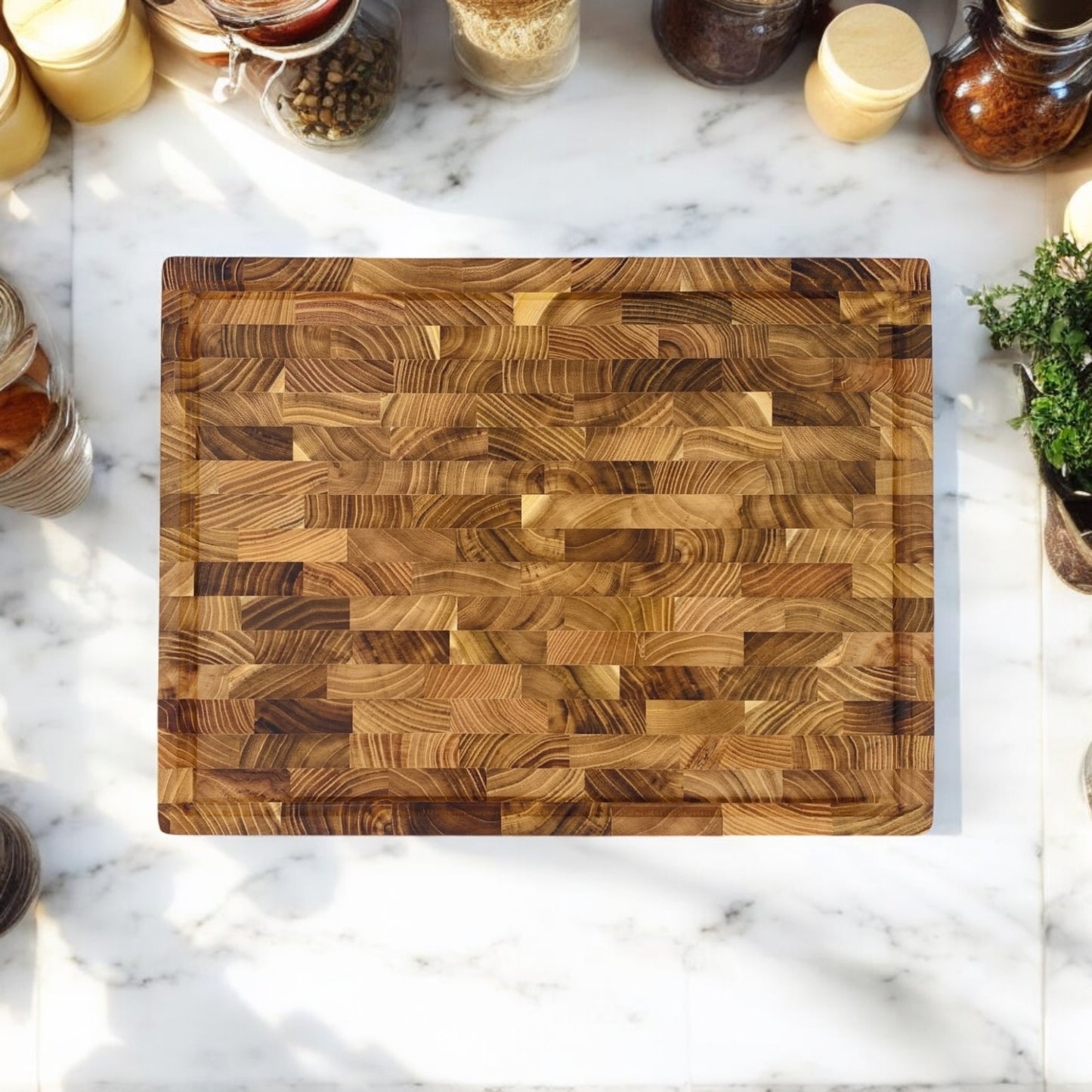 Premium Teak End Grain Cutting Board