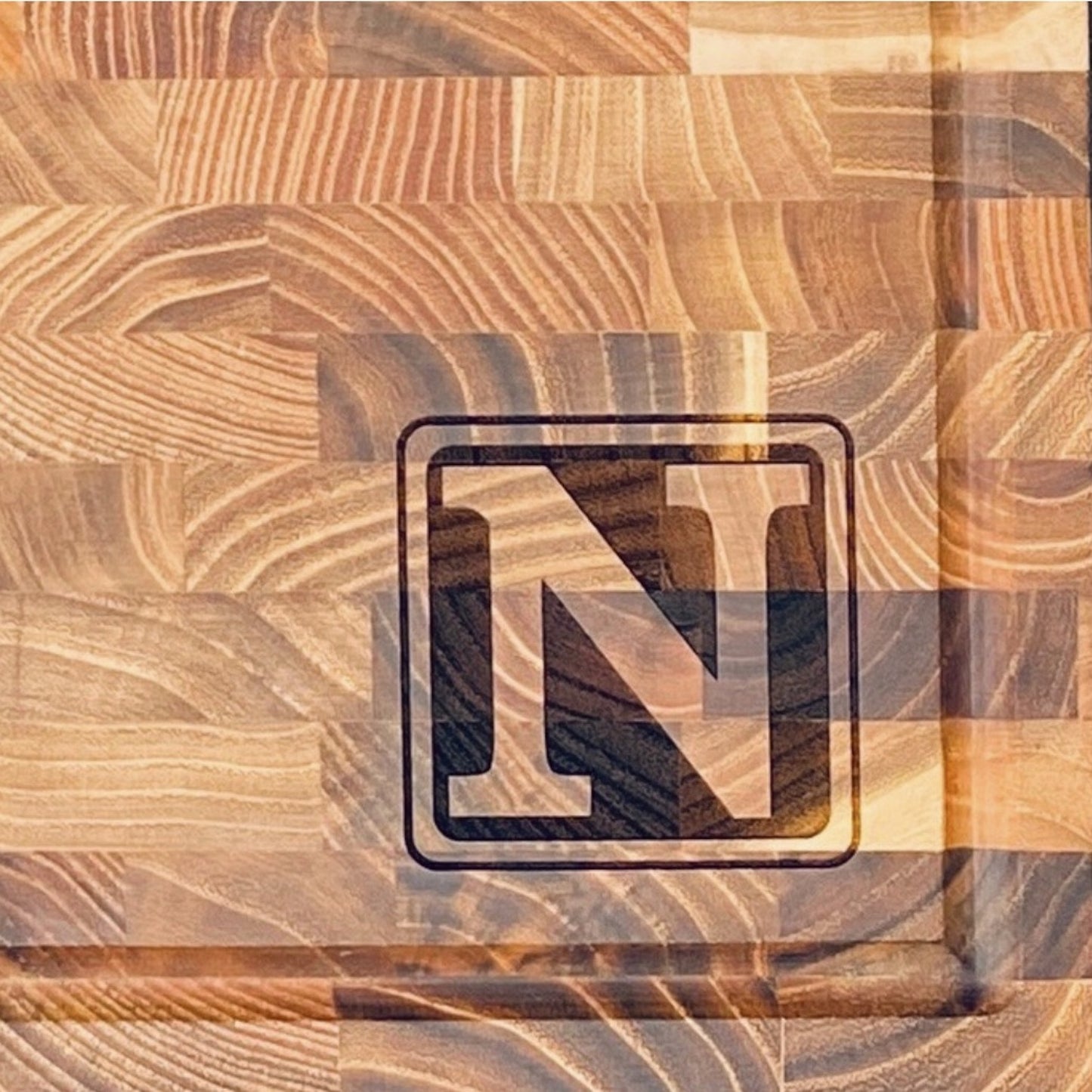 Initial Imprint Premium Teak End Grain Cutting Board