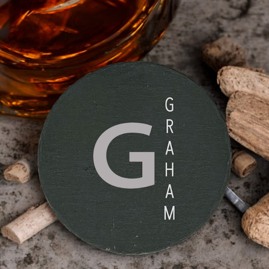 Monogram Vertical Coaster Collection – 4 Pieces, Multiple Materials
